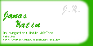 janos matin business card